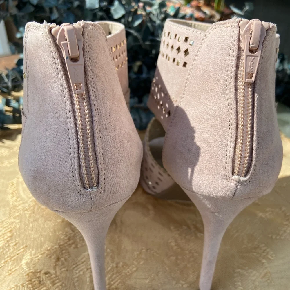 Jennifer Lopez dark blush Sweet Gum High Heels with cut outs size 10 - Picture 6 of 13